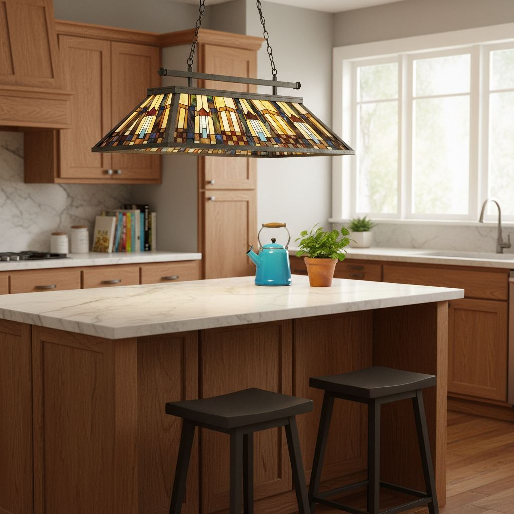 Quoizel Inglenook Island Light lustr Valiant Bronze