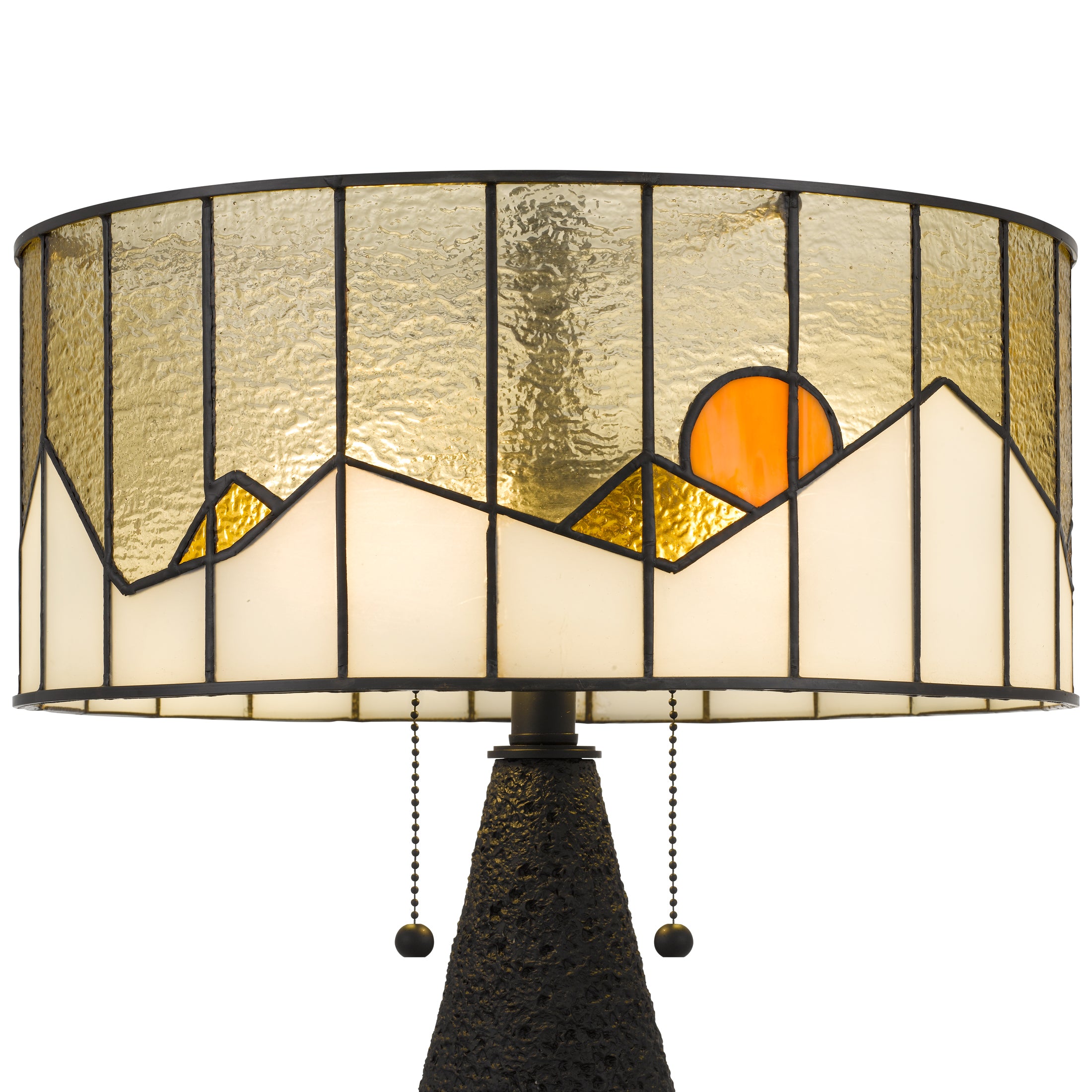 Quoizel Blackwood Table Lamp lampa matná černá vitráž