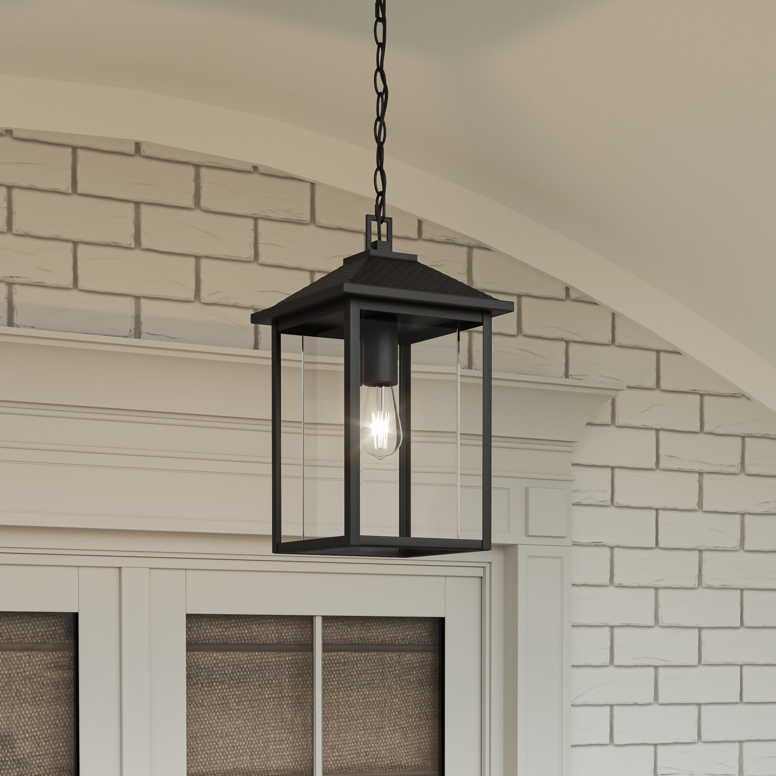 Quoizel Fletcher venkovní závěsná lampa earth black