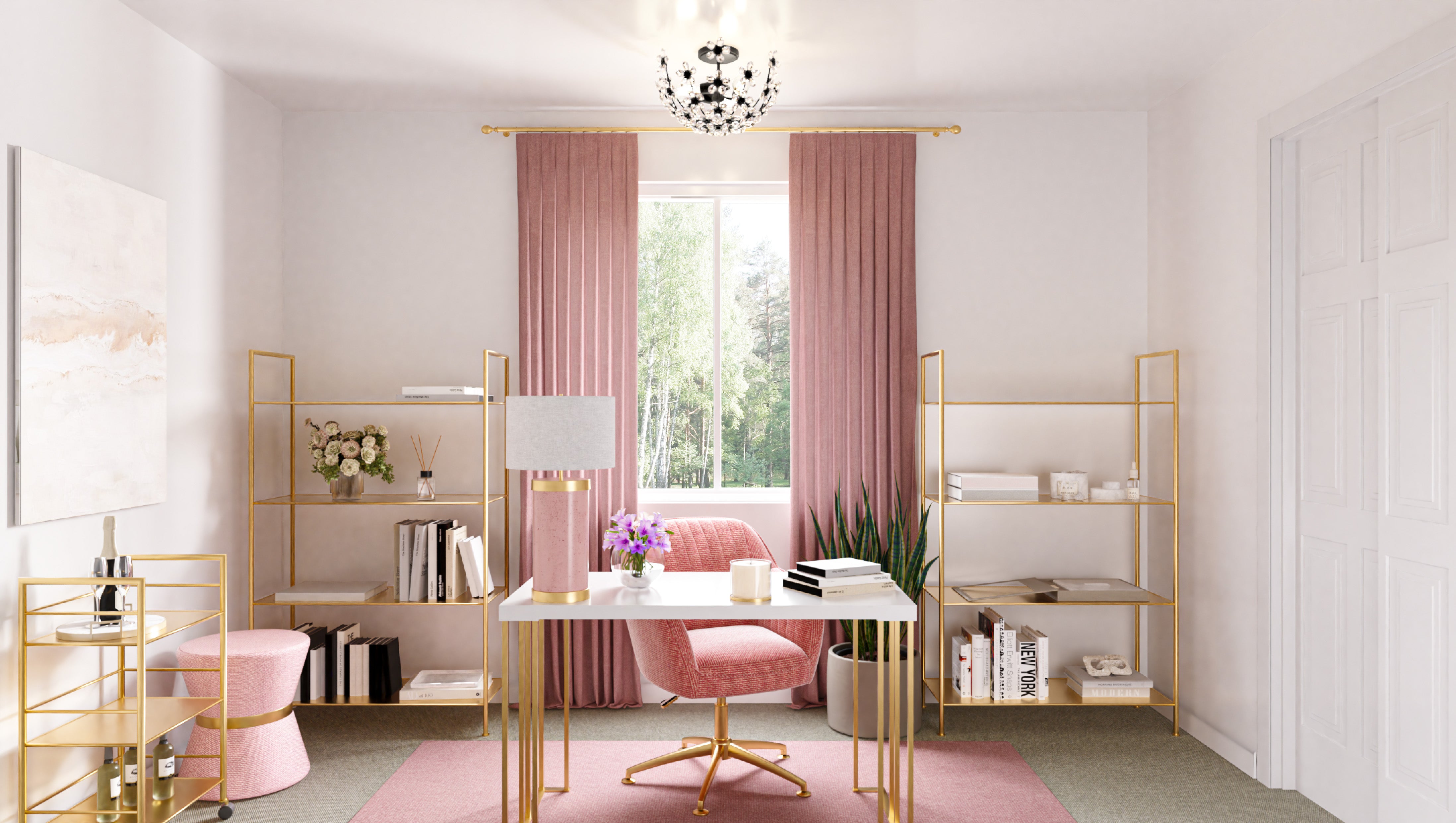 Quoizel Rosemary Semi-Flush stropní svítidlo křišťálové