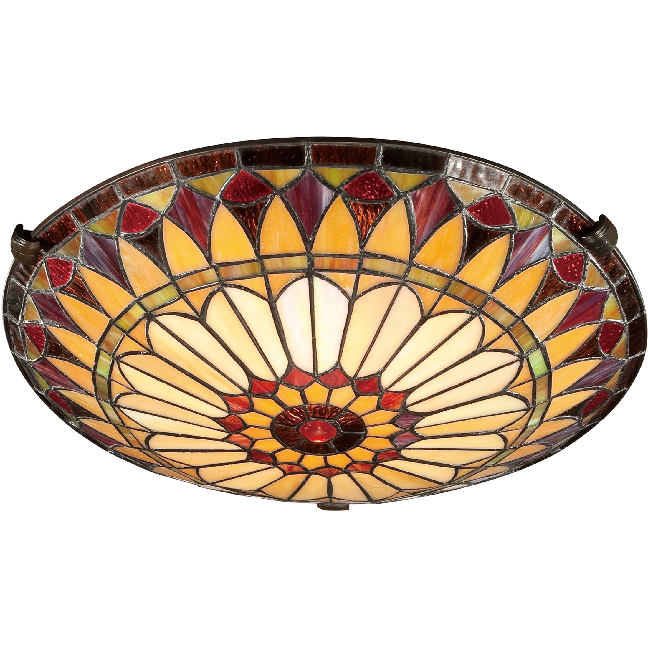 Quoizel West End stropní svítídlo vintage bronze sklo