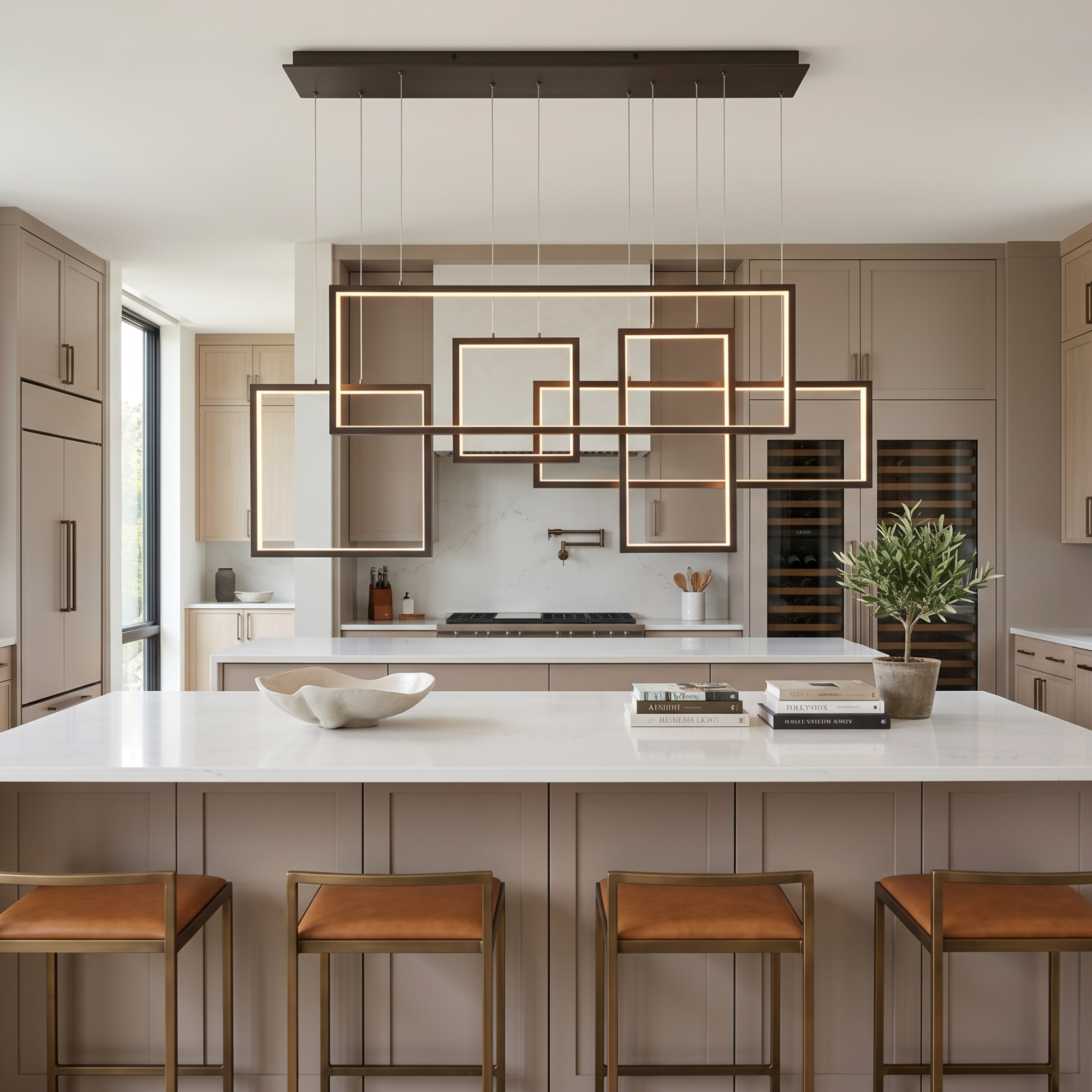 Quoizel Canvas Island Light lineární lustr bronzový LED