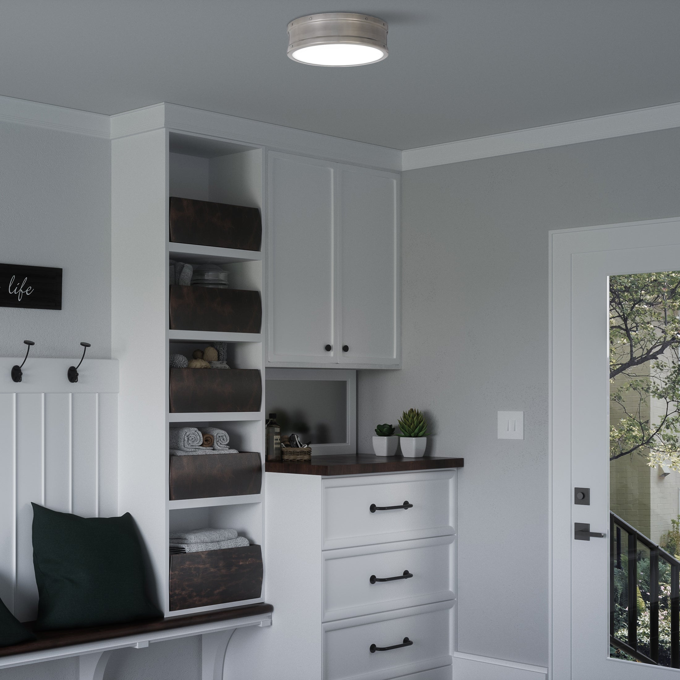 Quoizel Ahoy Flush Mount stropní svítidlo matná černá LED