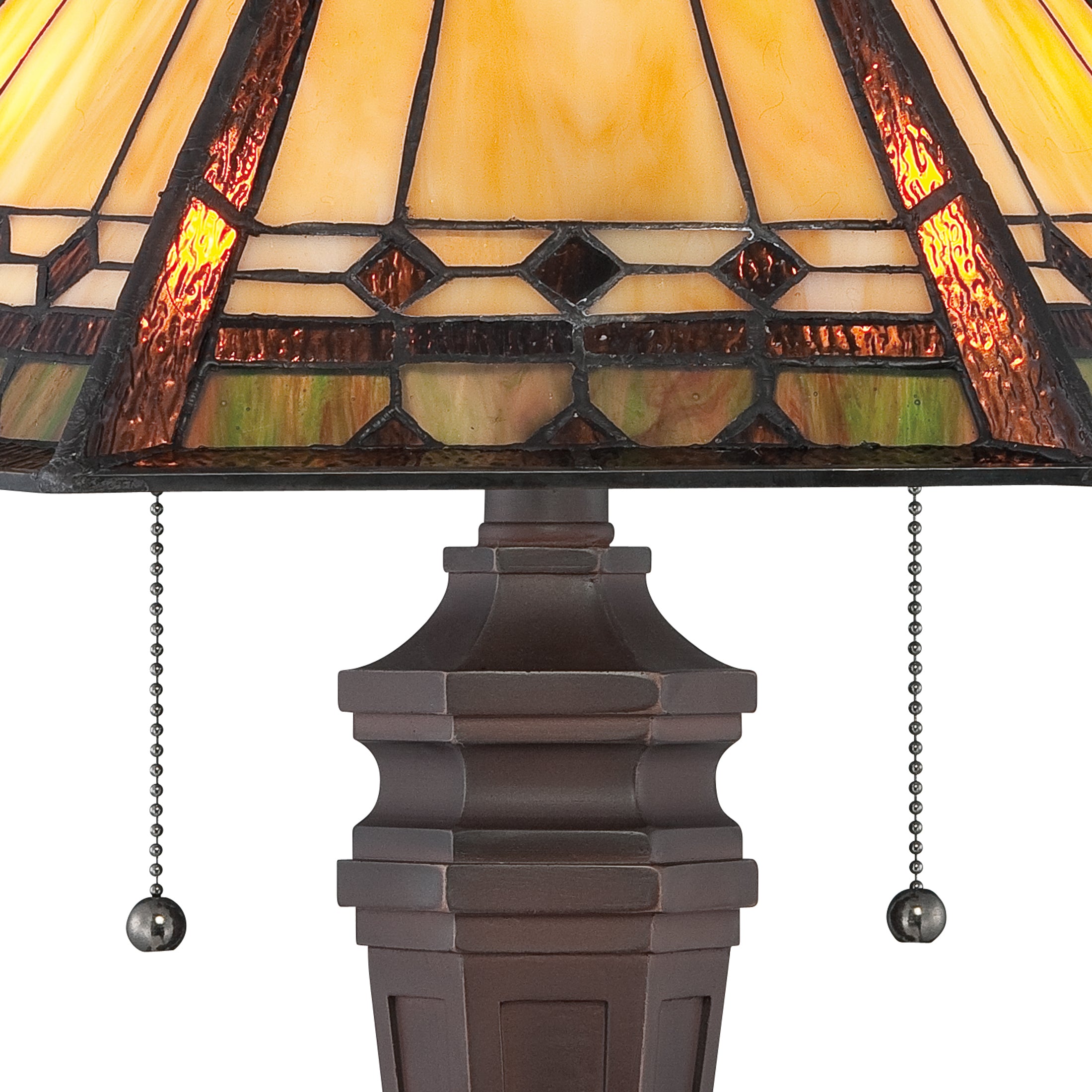 Quoizel Arden stolní lampa vitráž russet
