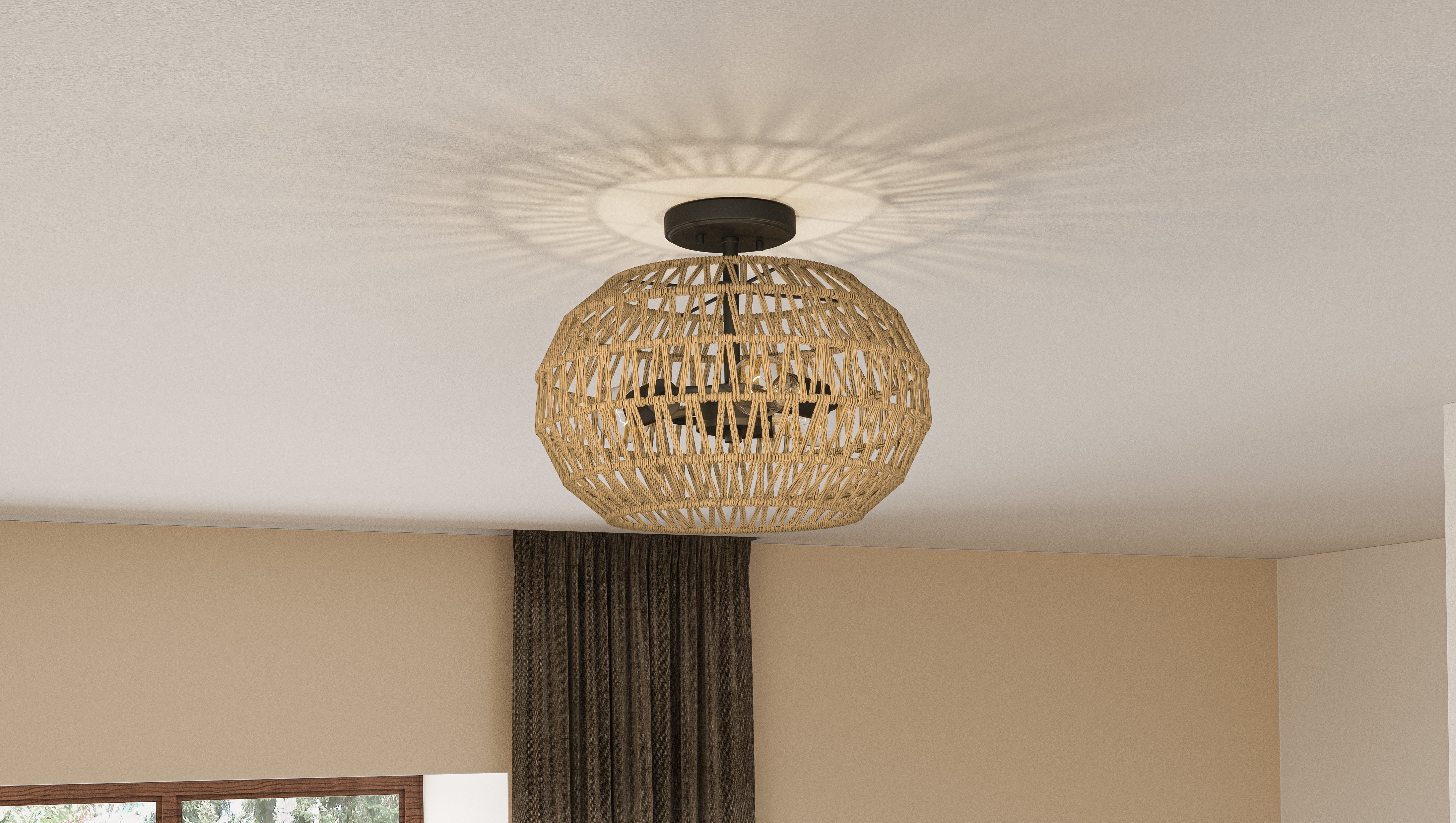 Quoizel Casablanca Semi-Flush stropní svítidlo palladian bronze