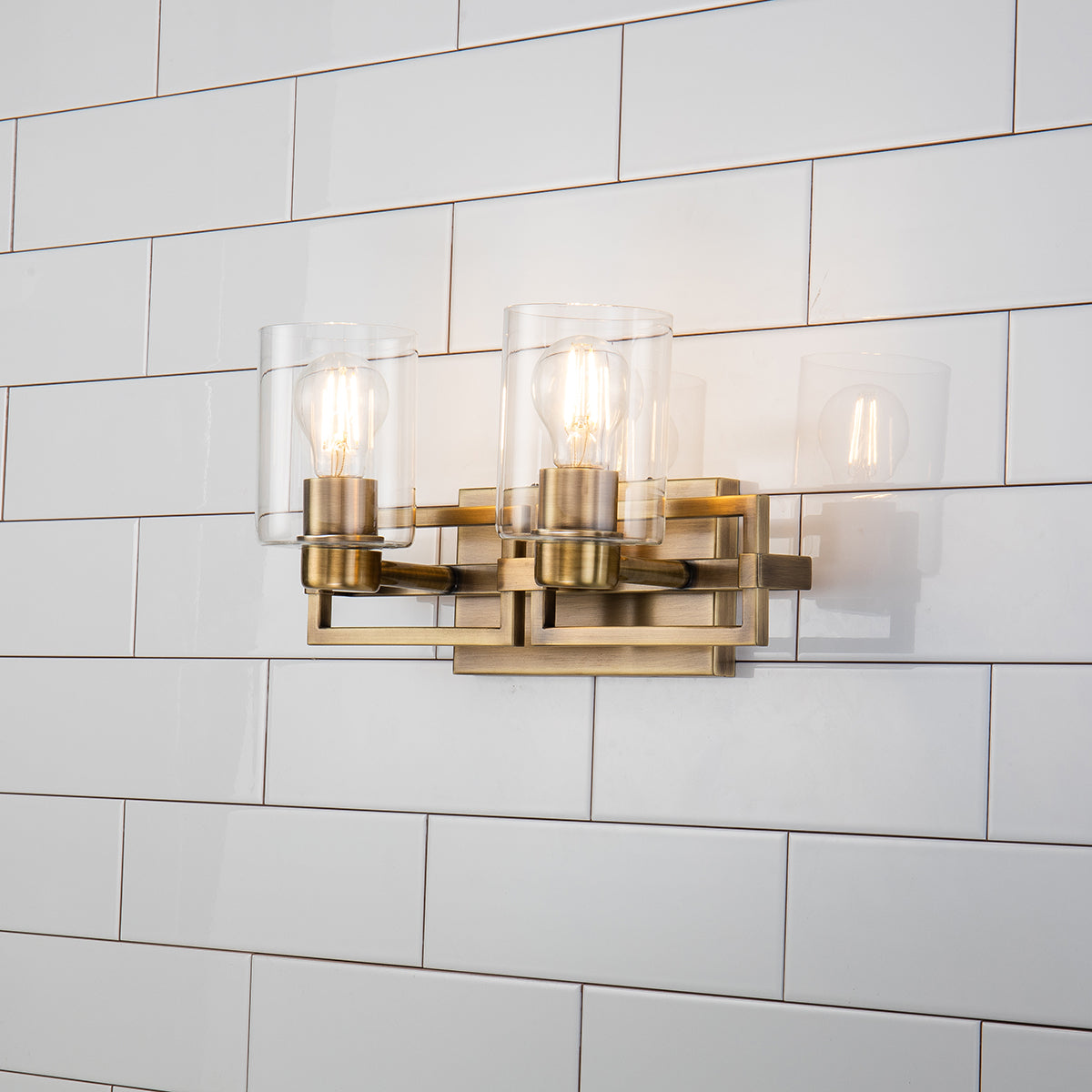 Gilded Nola Estes 2 Light koupelnové svítídlo mosaz