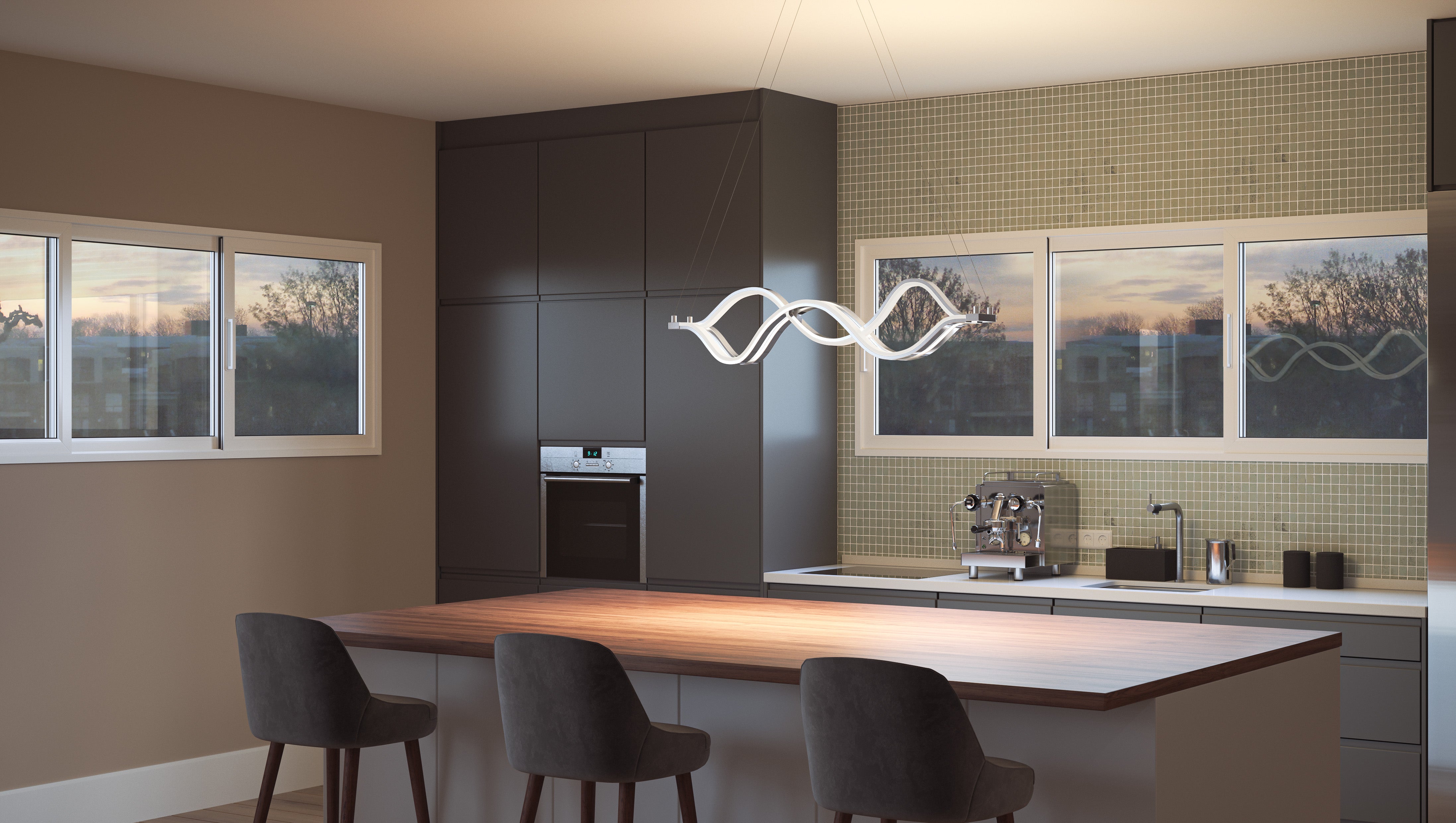 Quoizel Bleecker ostrovní lustr leštěný chrom LED