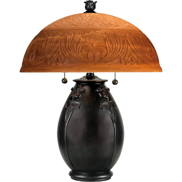 Quoizel Glenhaven stolní lampa teco rossa