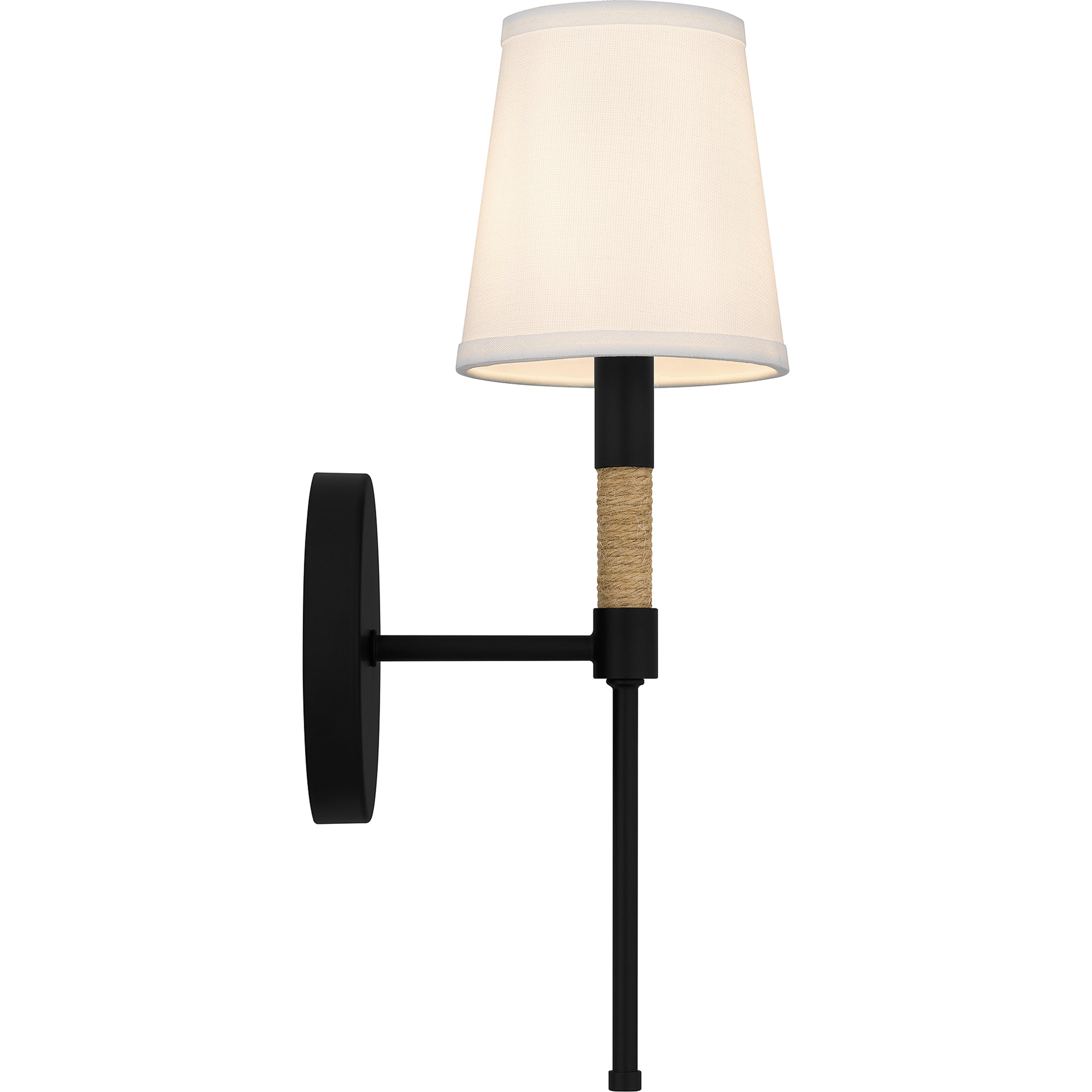 Quoizel Bayside nástěnné svítidlo Matte Black provaz