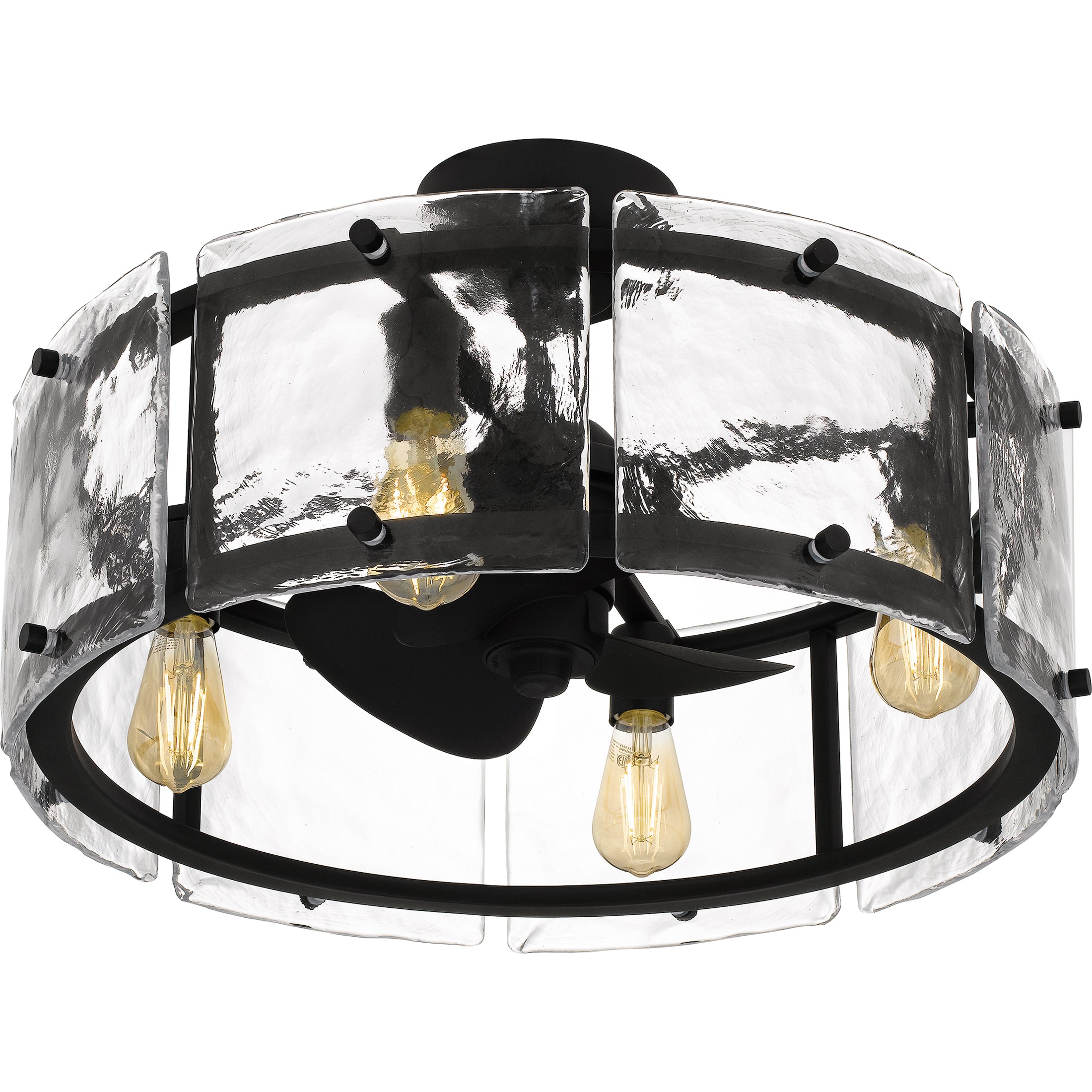 Quoizel Fortress Fan světlo na ventilátor earth black sklo