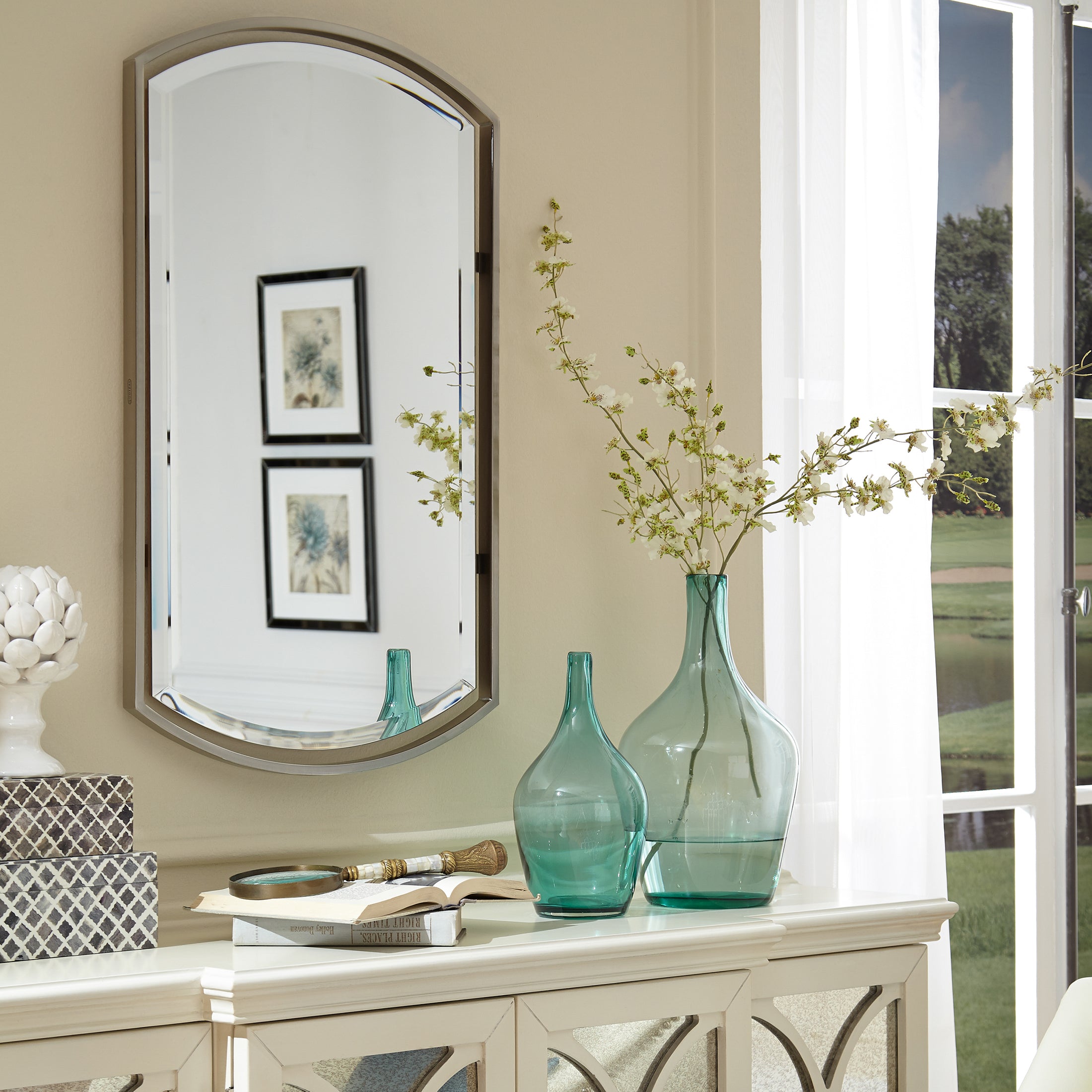 Quoizel Breckenridge Mirror zrcadlo kartáčovaný nikl zkosené
