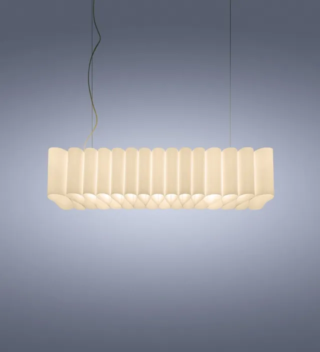 Foscarini Pli závěsná lampa textilní stínidlo