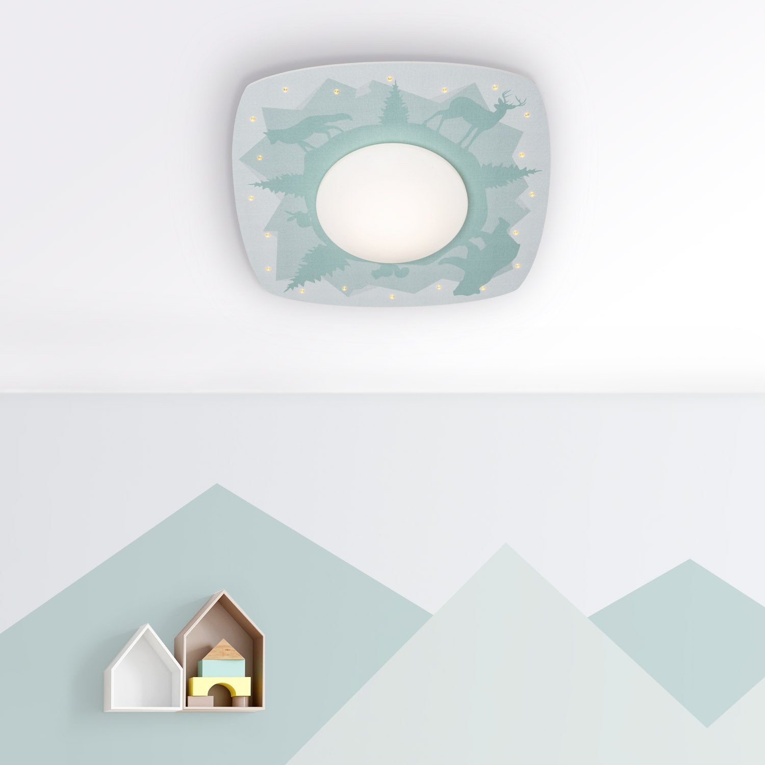Elobra Scandi Wald LED stropní svítidlo mint