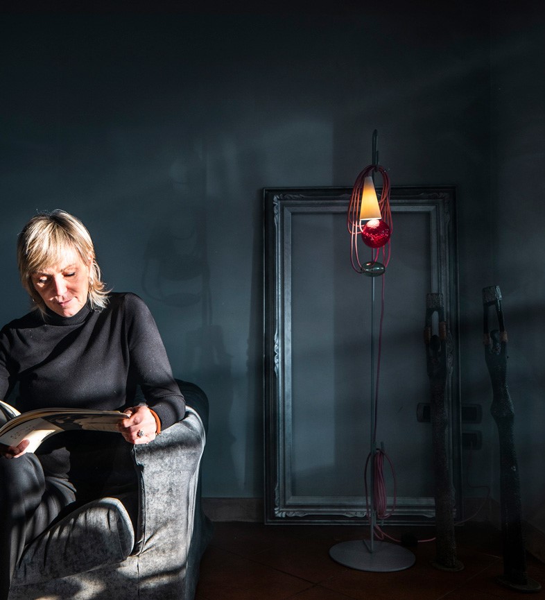 Foscarini Filo stojací lampa barevný kabel
