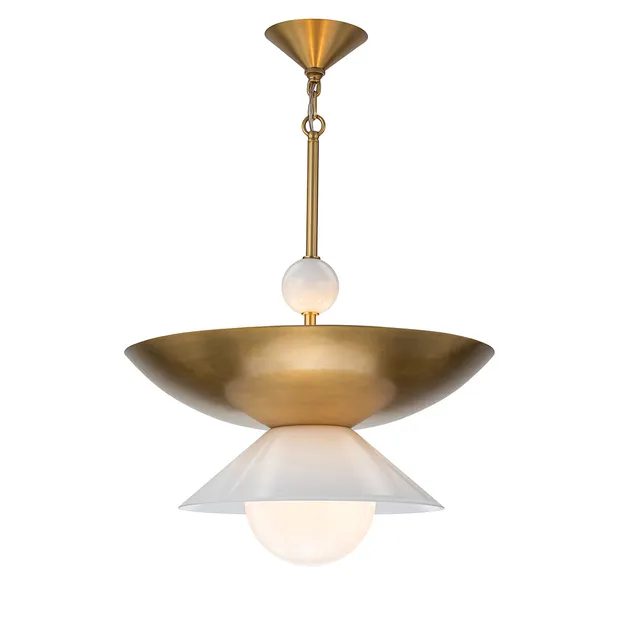 Gilded Nola Saucer 4 Light Small závěsné svítídlo mosaz opál