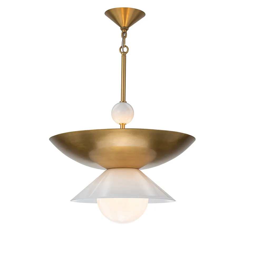 Gilded Nola Saucer 4 Light Small závěsné svítídlo mosaz opál