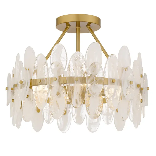 Quoizel Abigail Semi-Flush Mount stropní svítidlo zlaté skleněné