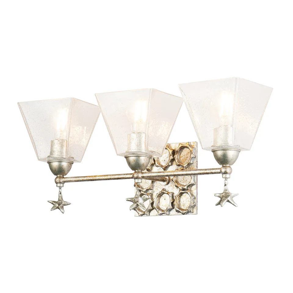 Gilded Nola Star 3 Light koupelnové svítidlo se sklem