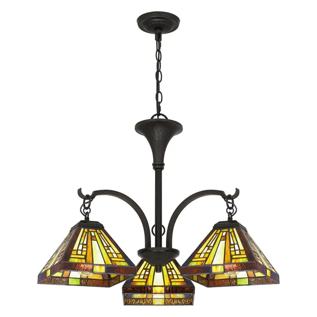 Quoizel Stephen Chandelier lustr vitrážový bronzový