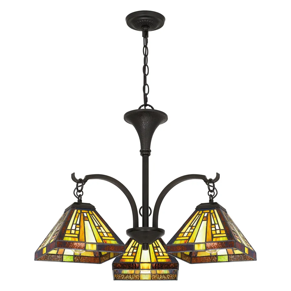 Quoizel Stephen Chandelier lustr vitrážový bronzový