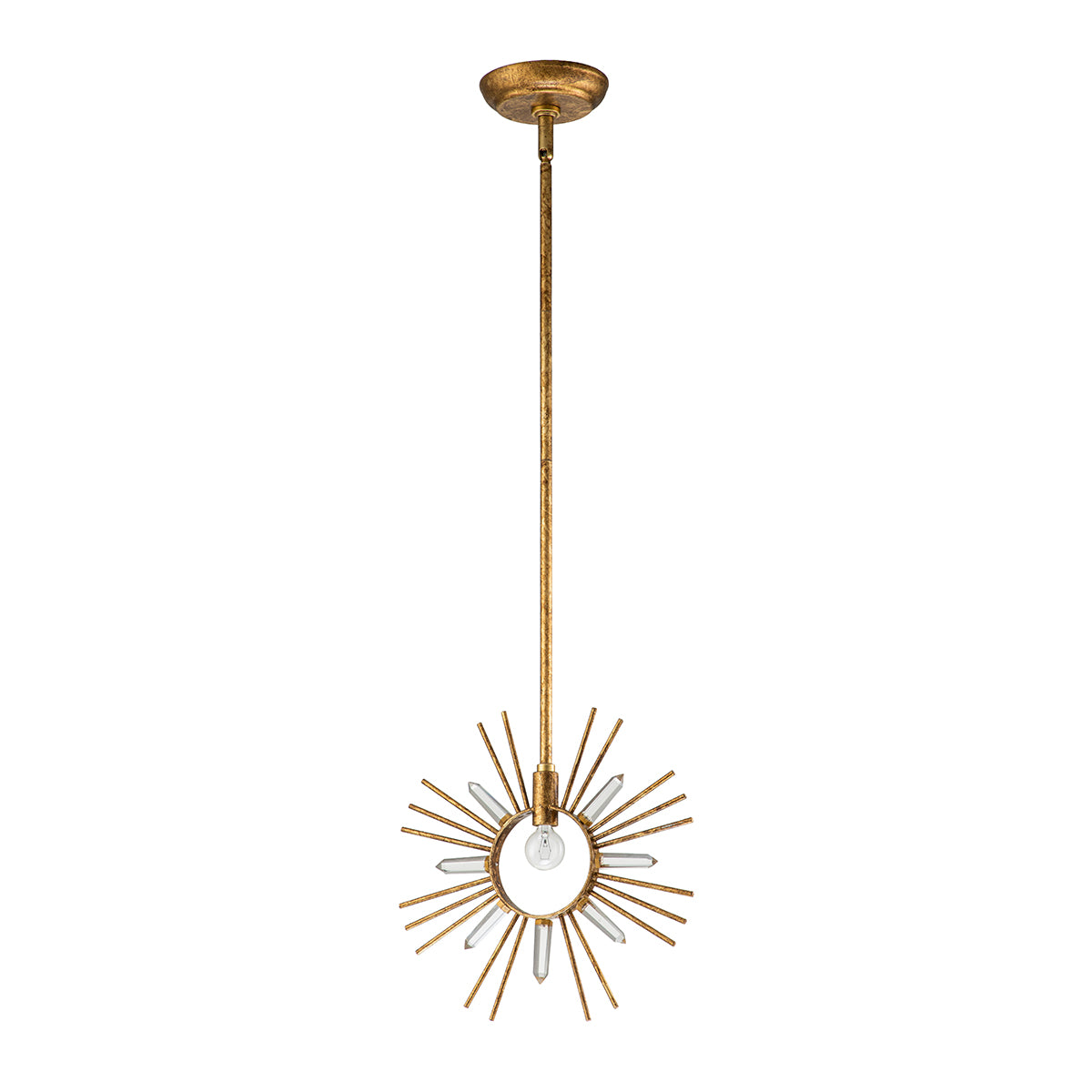 Gilded Nola Sun King 1 Light Pendant závěsné svítidlo zlaté