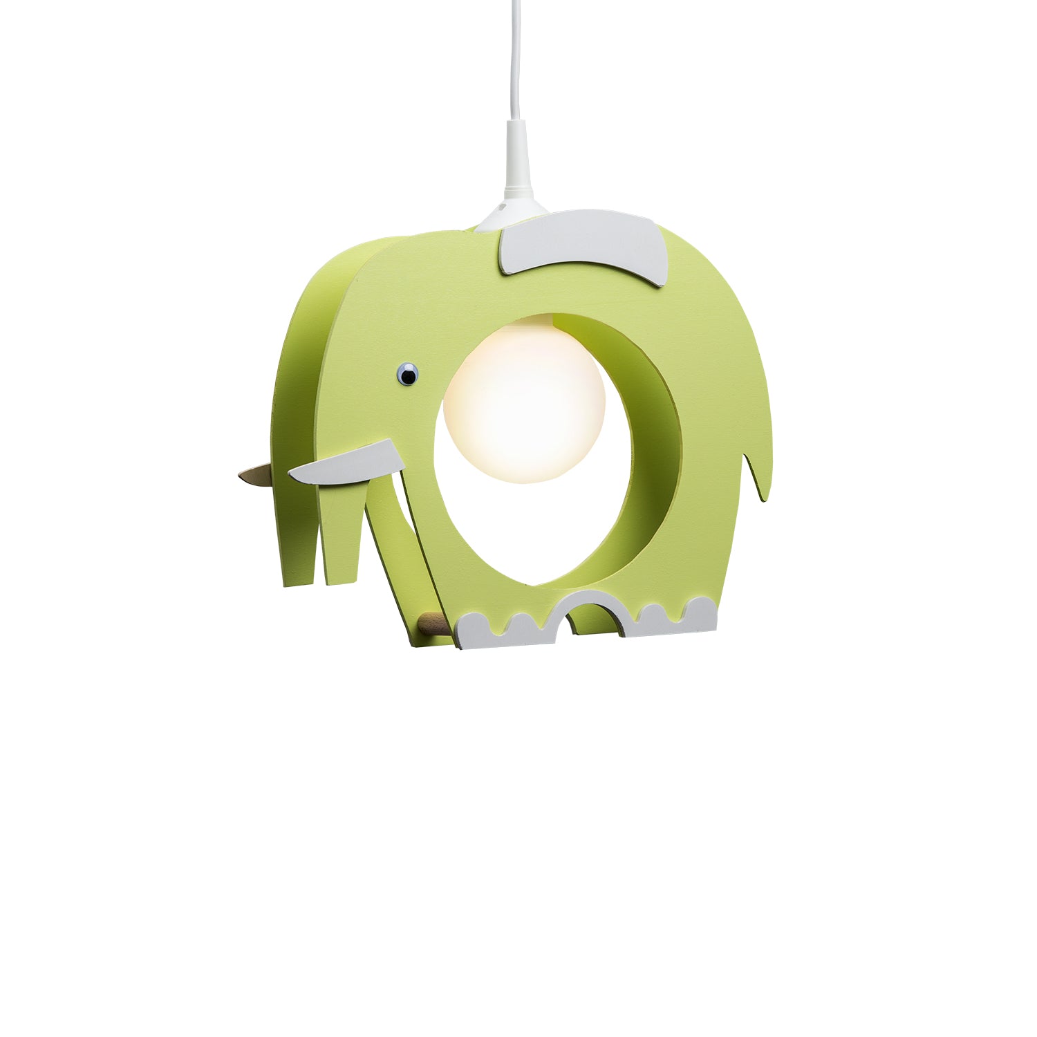 Elobra Elefant závěsná dětská lampa světle zelená