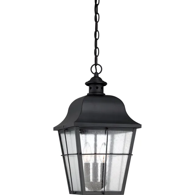Quoizel Millhouse závěsná venkovní lucerna Mystic Black