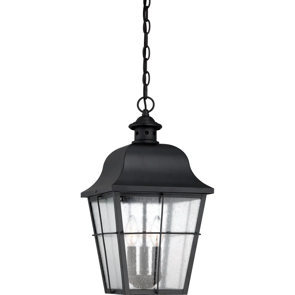 Quoizel Millhouse závěsná venkovní lucerna Mystic Black
