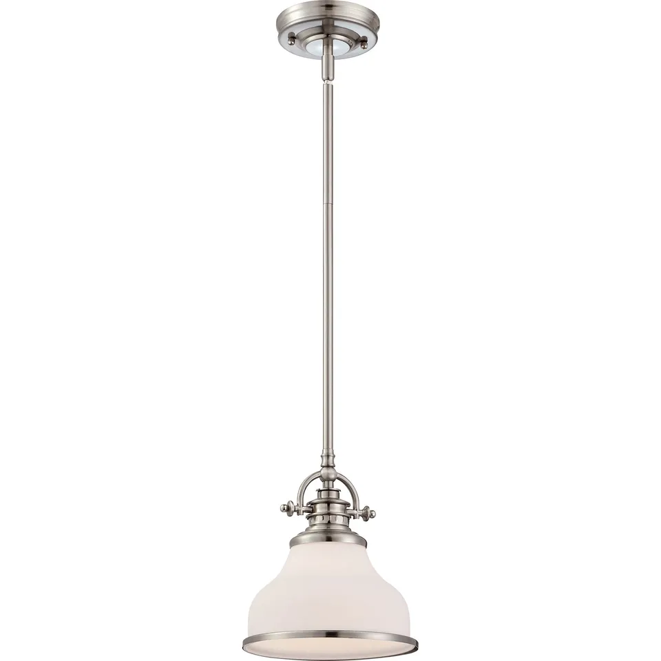 Quoizel Grant Mini Pendant závěsné svítidlo brushed nickel opálové