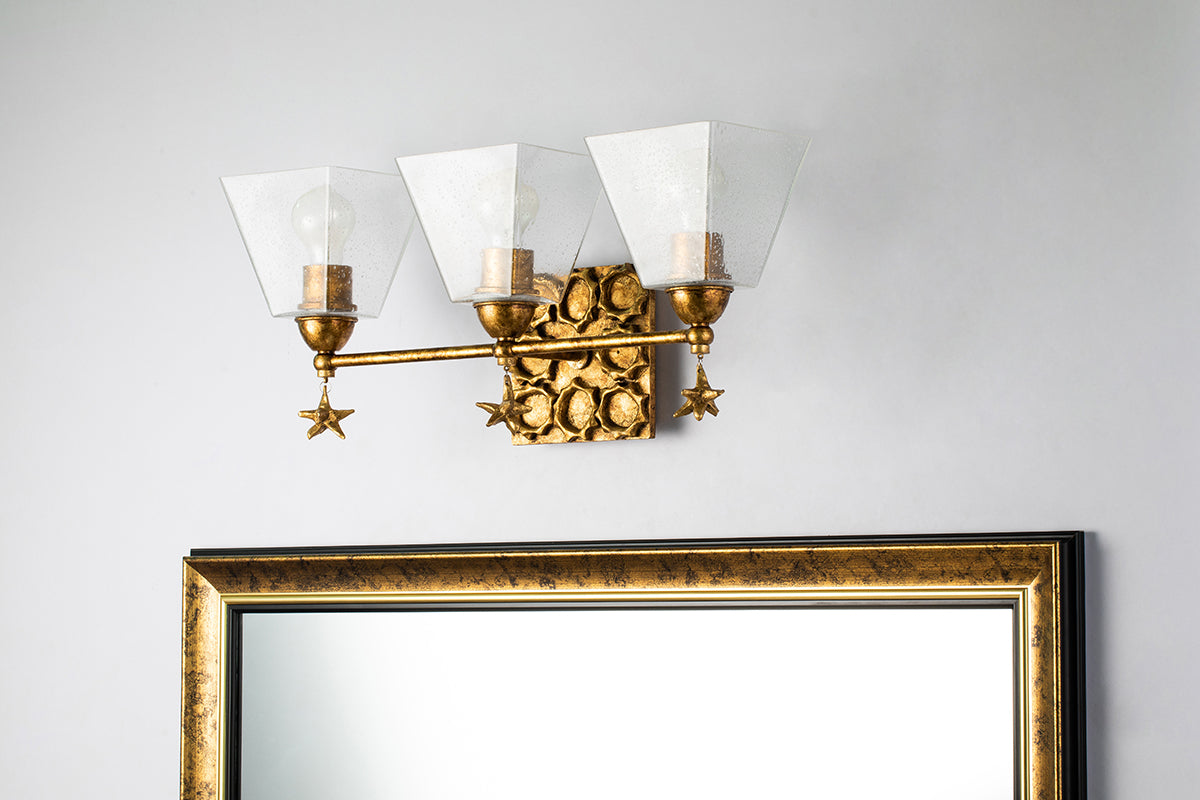 Gilded Nola Star 3 Light koupelnové svítídlo čiré sklo