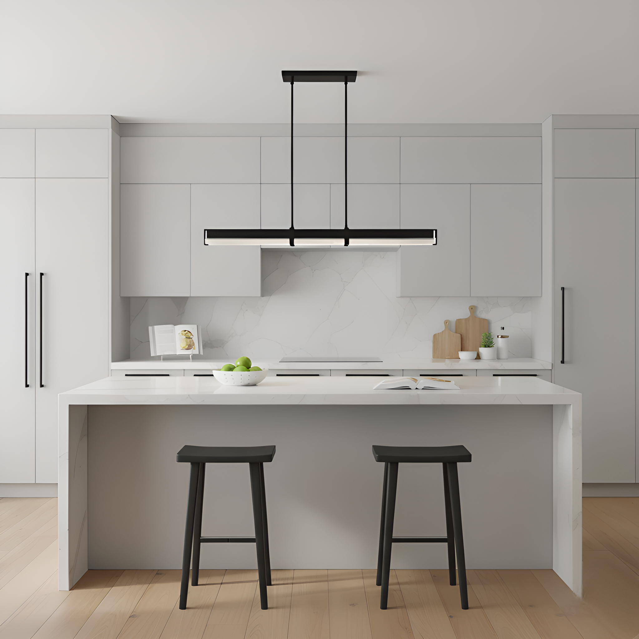 Quoizel Theodore Island Light lustr černý lineární LED