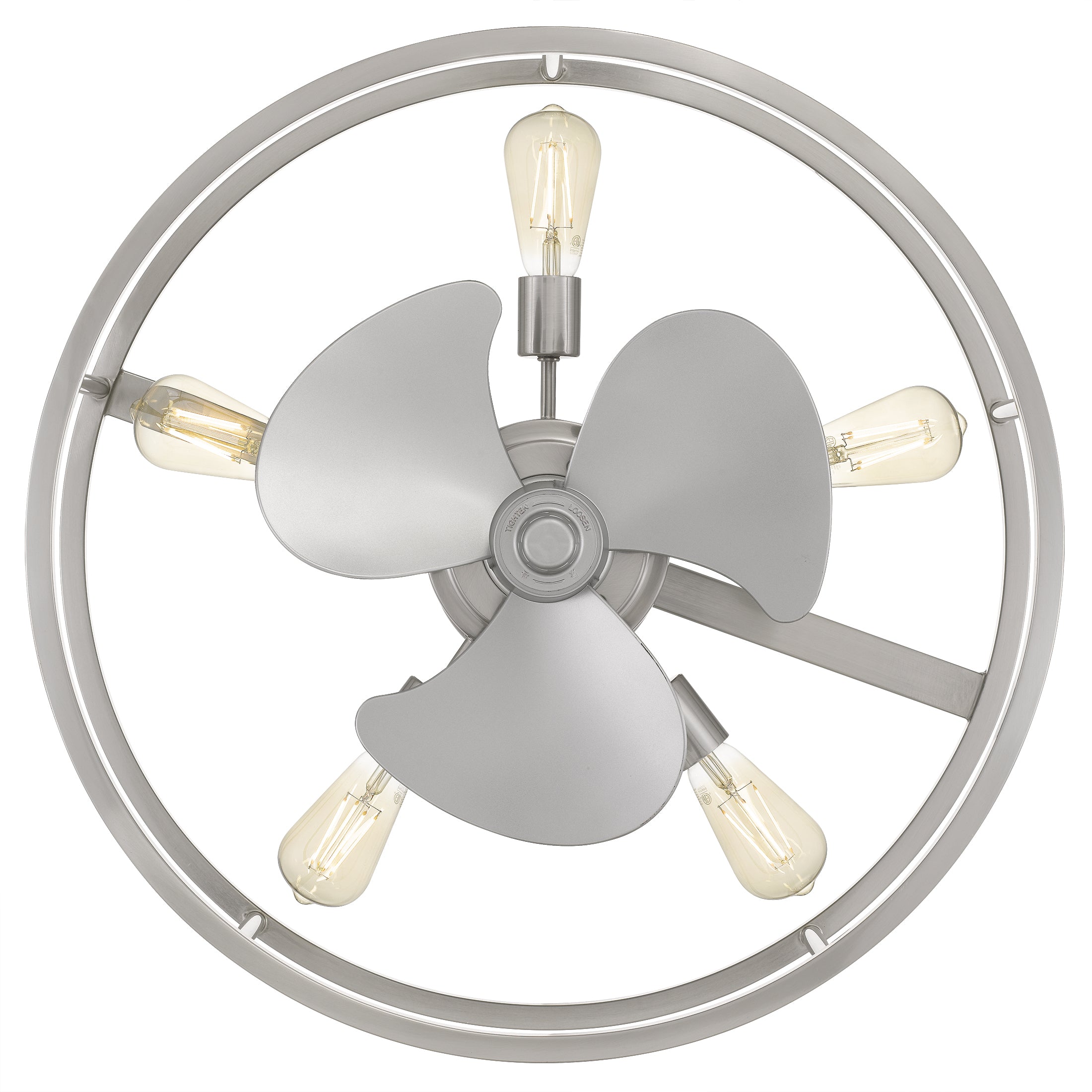 Quoizel New Harbor stropní ventilátor nikl světlo
