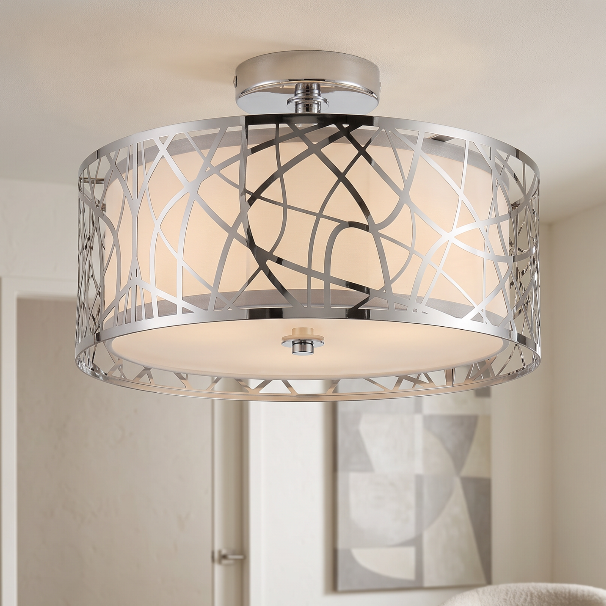 Quoizel Abode Semi-Flush stropní svítidlo chrom