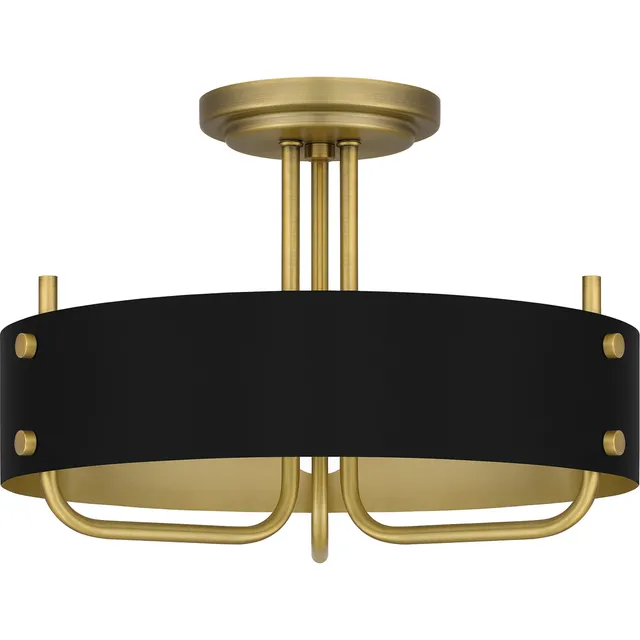 Quoizel Madden Semi-Flush stropní světlo aged brass