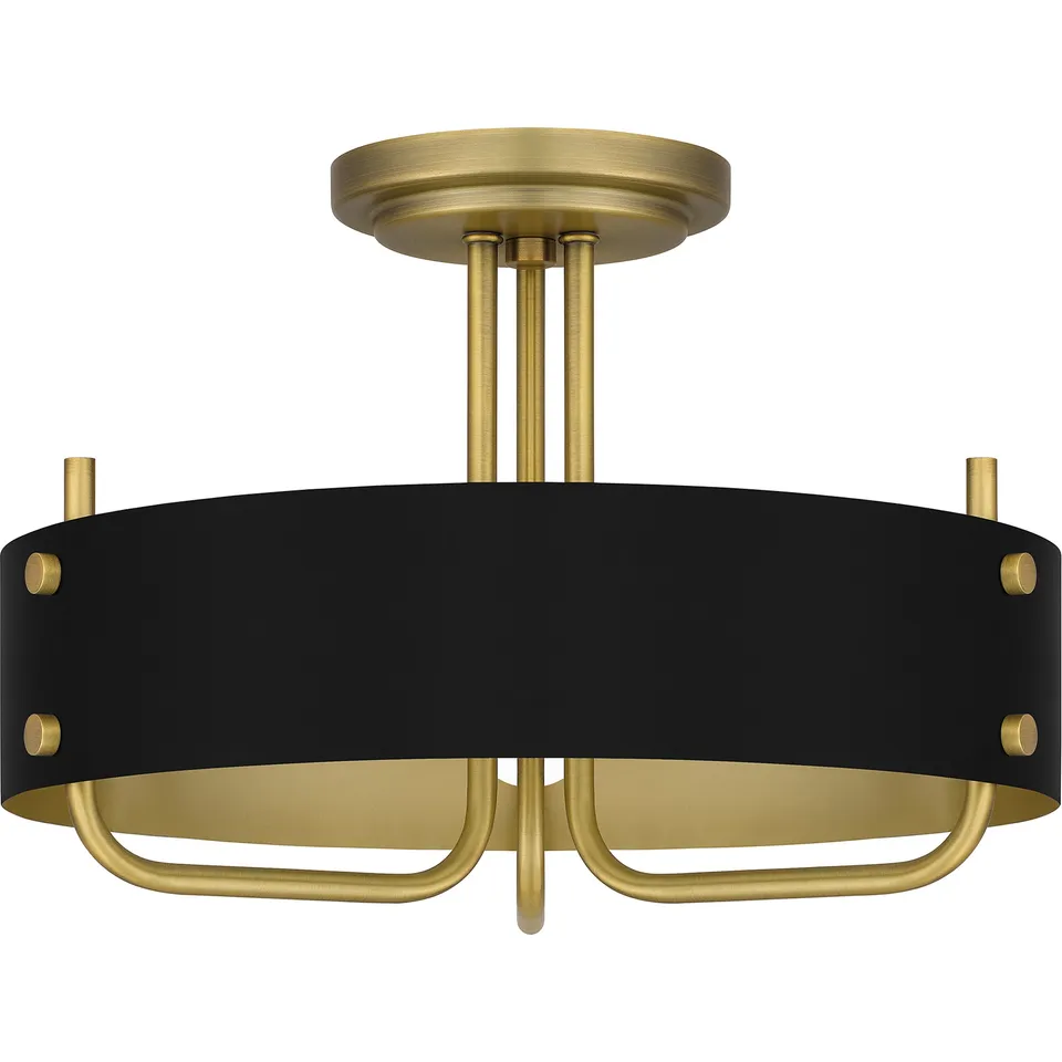 Quoizel Madden Semi-Flush stropní světlo aged brass