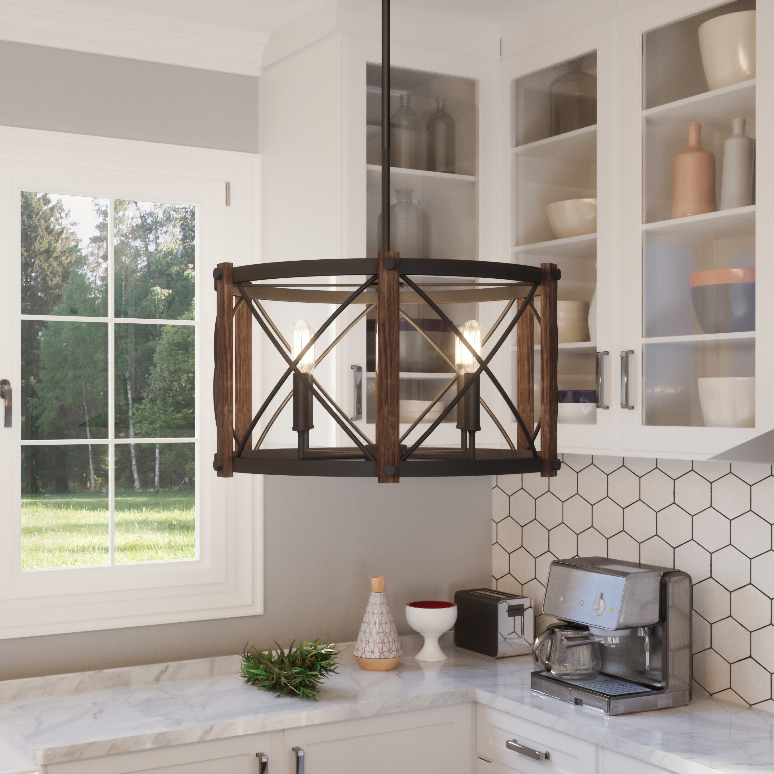 Quoizel Baron závěsné svítidlo ocel Marcado Black