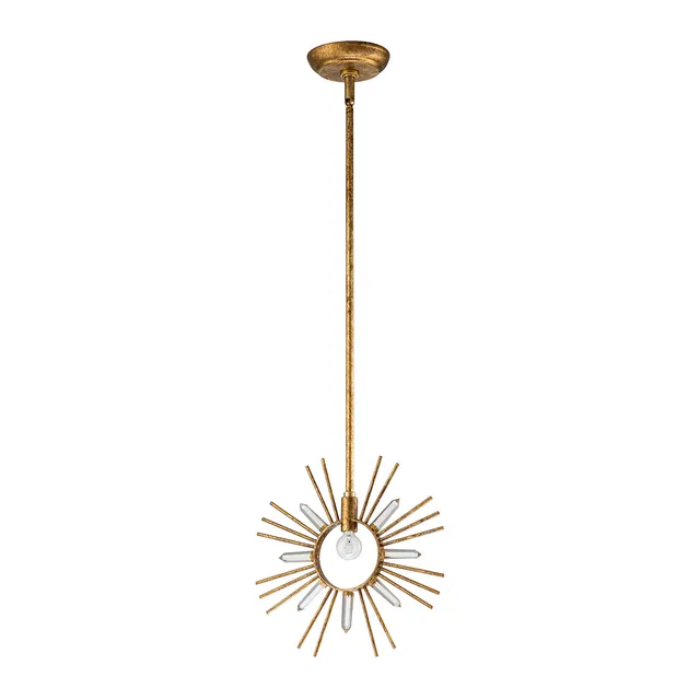 Gilded Nola Sun King 1 Light Pendant závěsné svítidlo zlaté