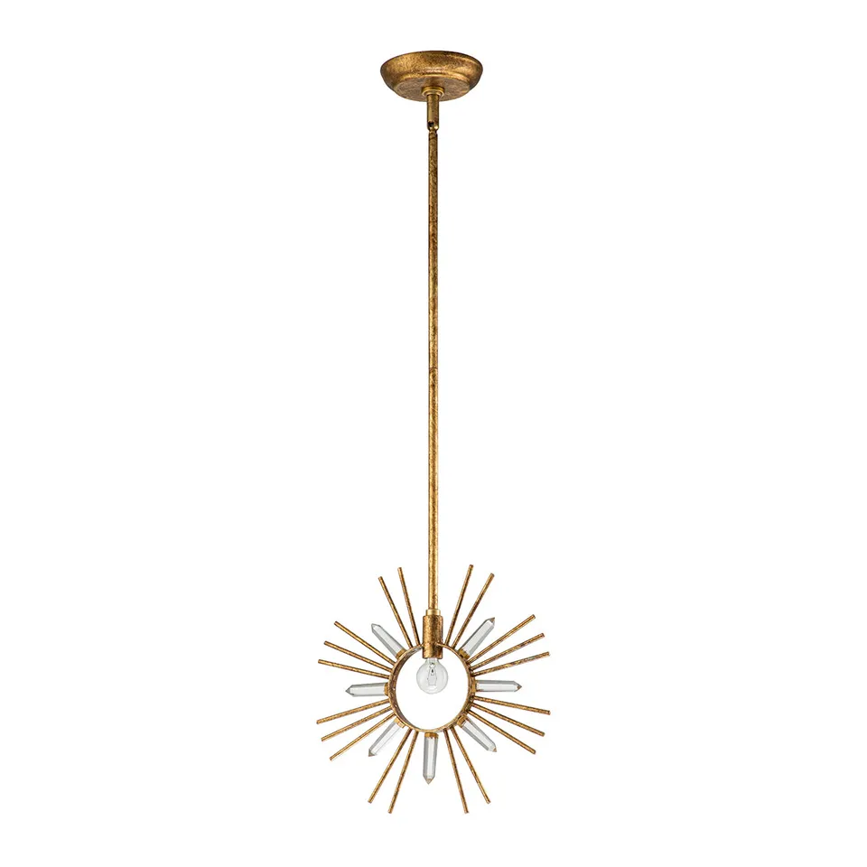 Gilded Nola Sun King 1 Light Pendant závěsné svítidlo zlaté