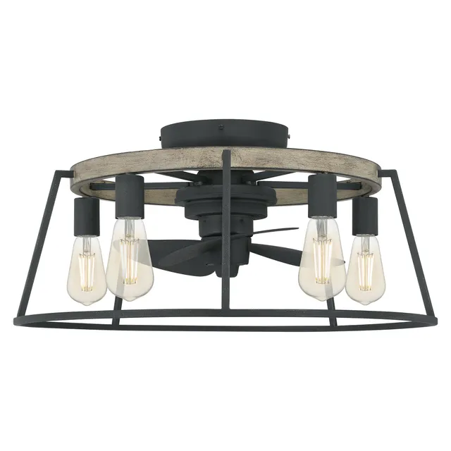 Quoizel Brockton stropní ventilátor se světlem Grey Ash
