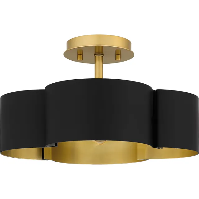 Quoizel Balsam Semi-Flush stropní svítídlo se zlatým vnitřkem