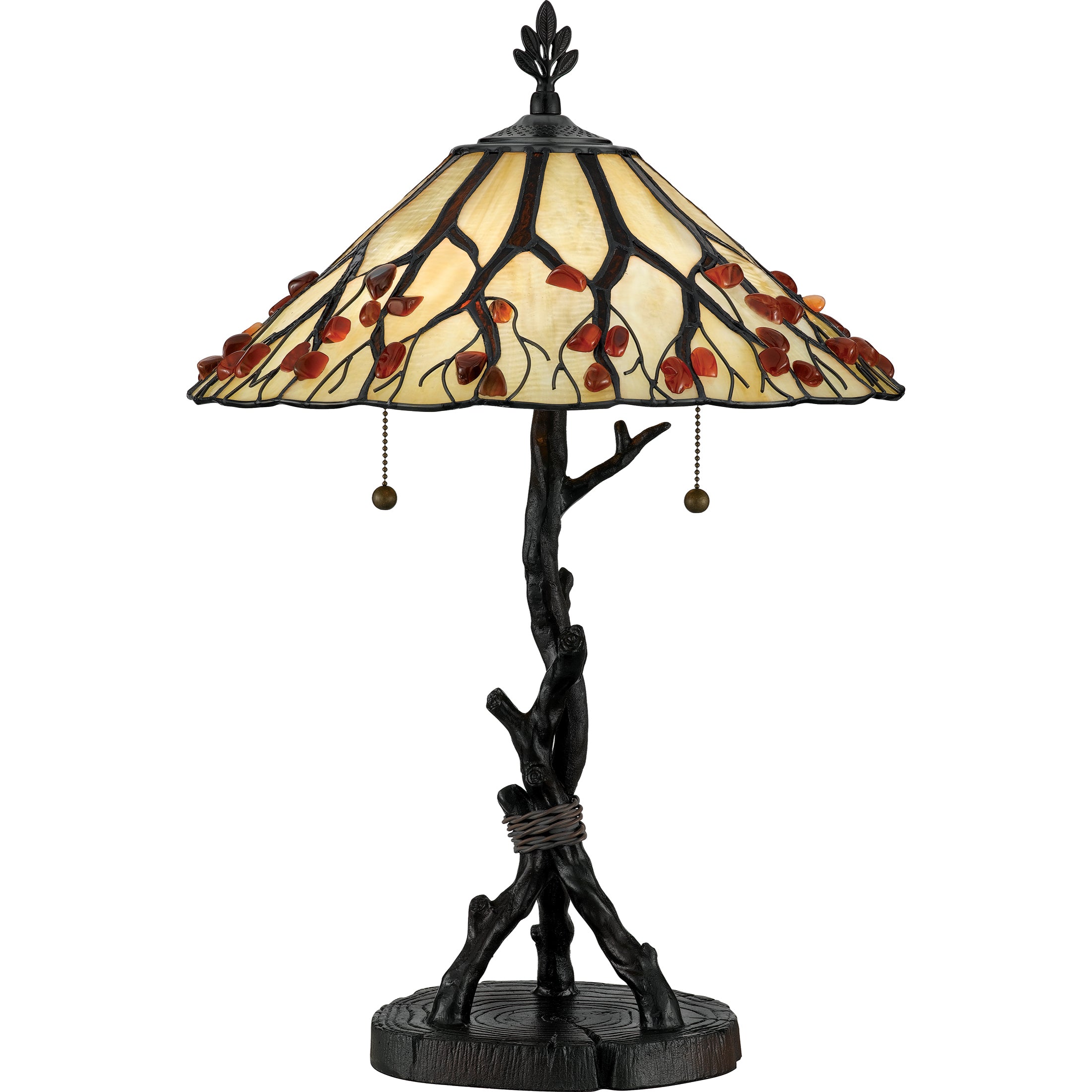 Quoizel Whispering Wood stolní lampa Valiant Bronze achát