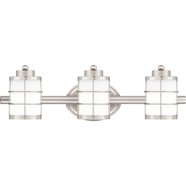 Quoizel Hazlett koupelnové svítídlo 3-světelné brushed nickel
