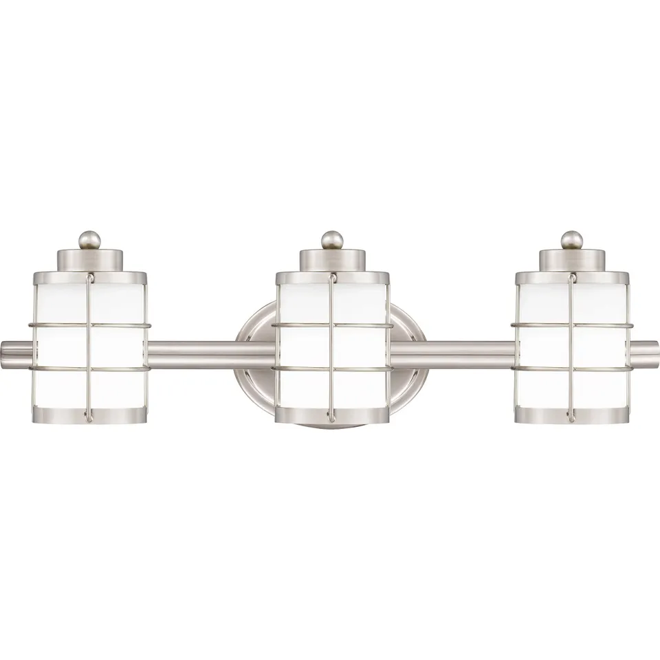 Quoizel Hazlett koupelnové svítídlo 3-světelné brushed nickel