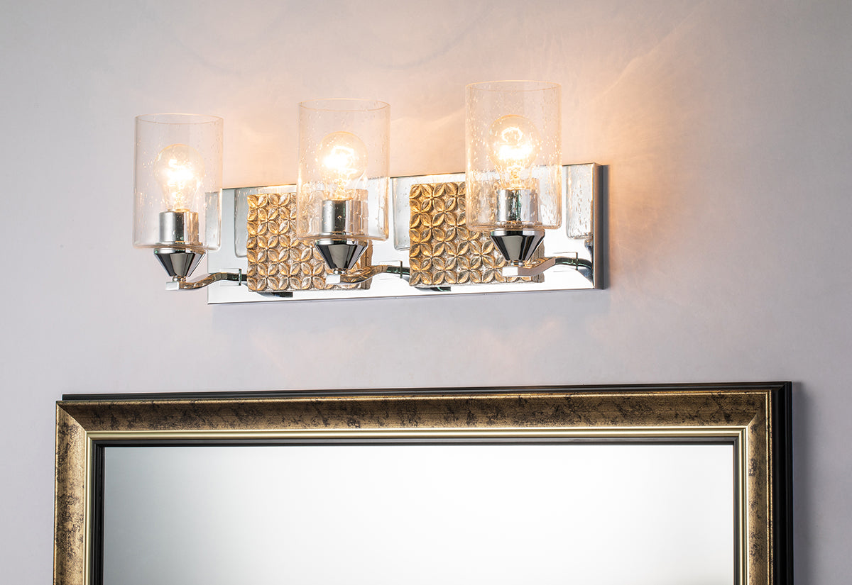 Gilded Nola Arcadia koupelnová lampa 3 světla čiré sklo