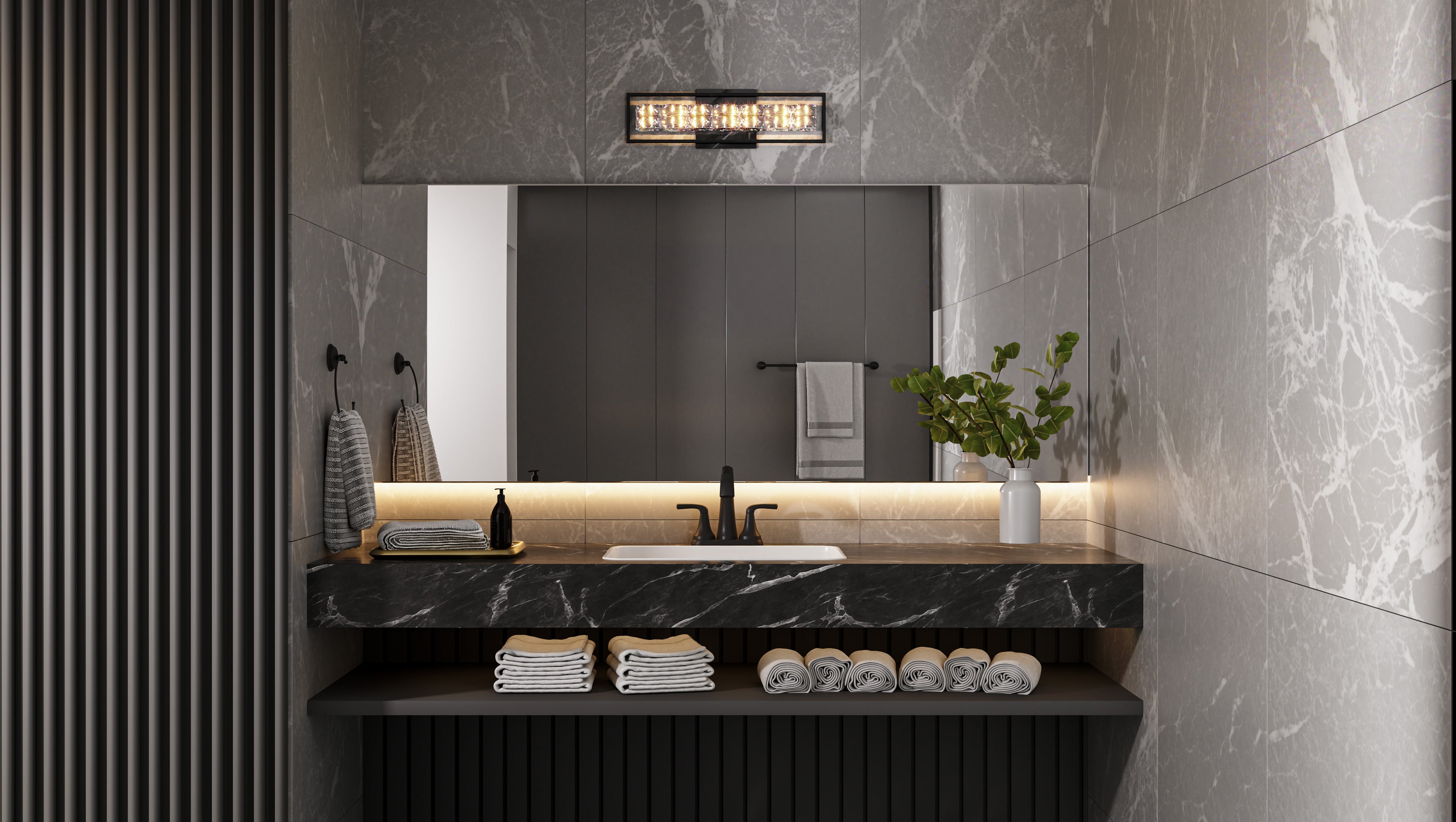 Quoizel Dazzle LED koupelnové svítídlo 33.25" Matte Black