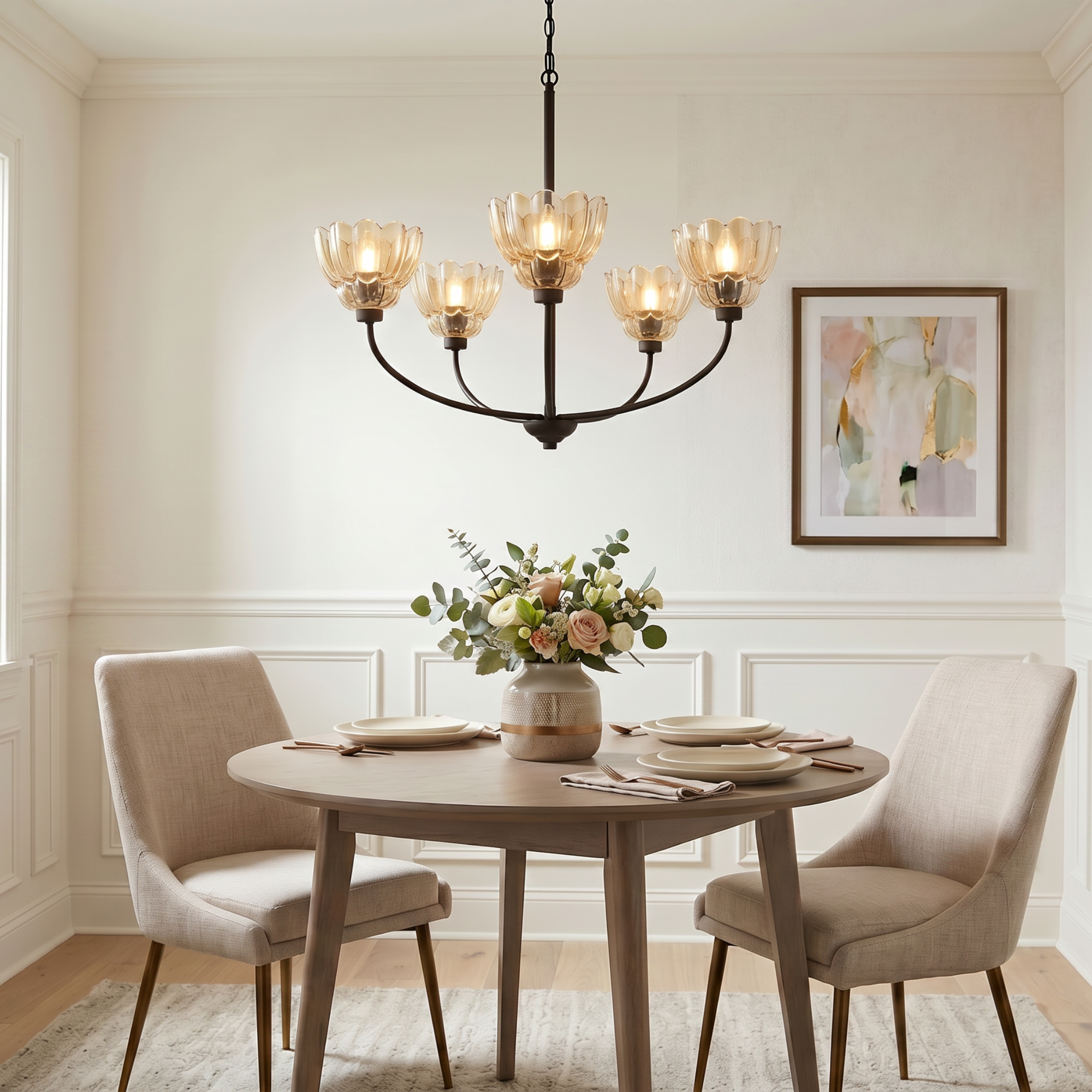 Quoizel Whitecap Chandelier lustr hnědá jantar sklo