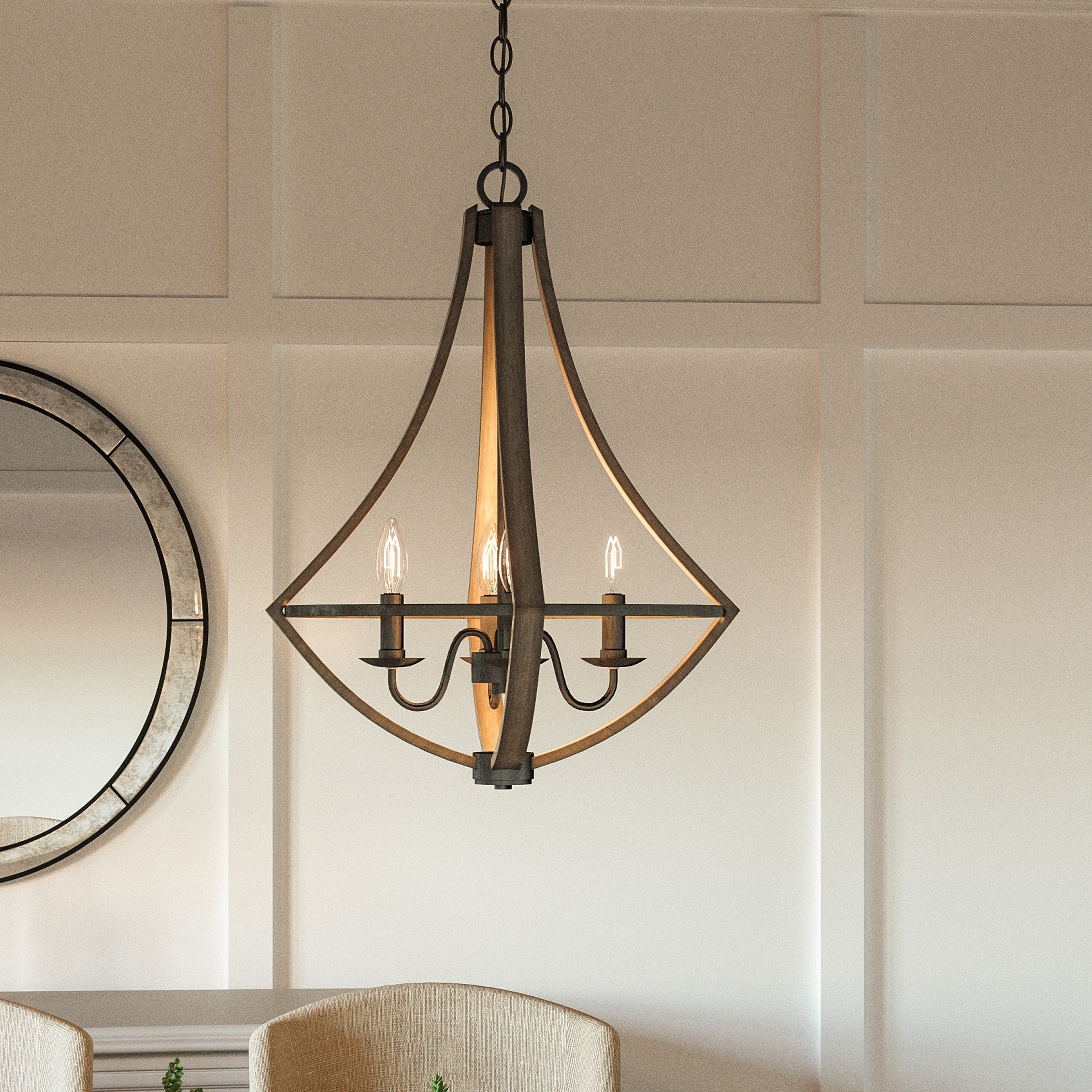 Quoizel Shire lustr rustic black 5 světel