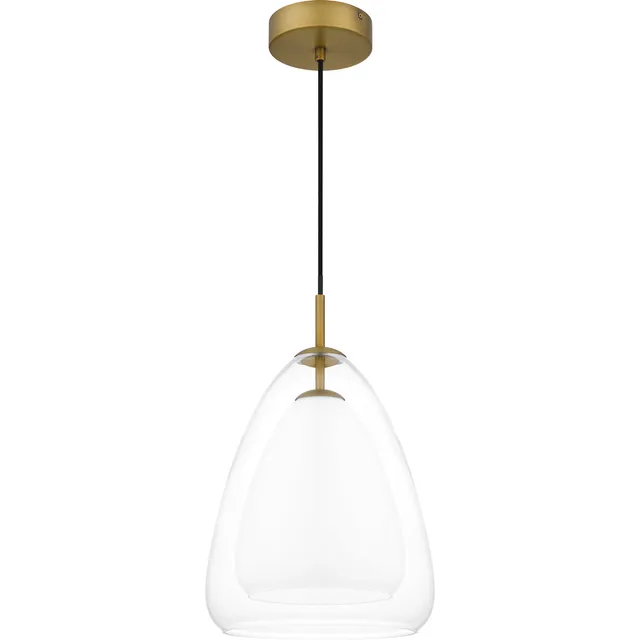 Quoizel Aero Pendant závěsné svítídlo Aged Brass sklo