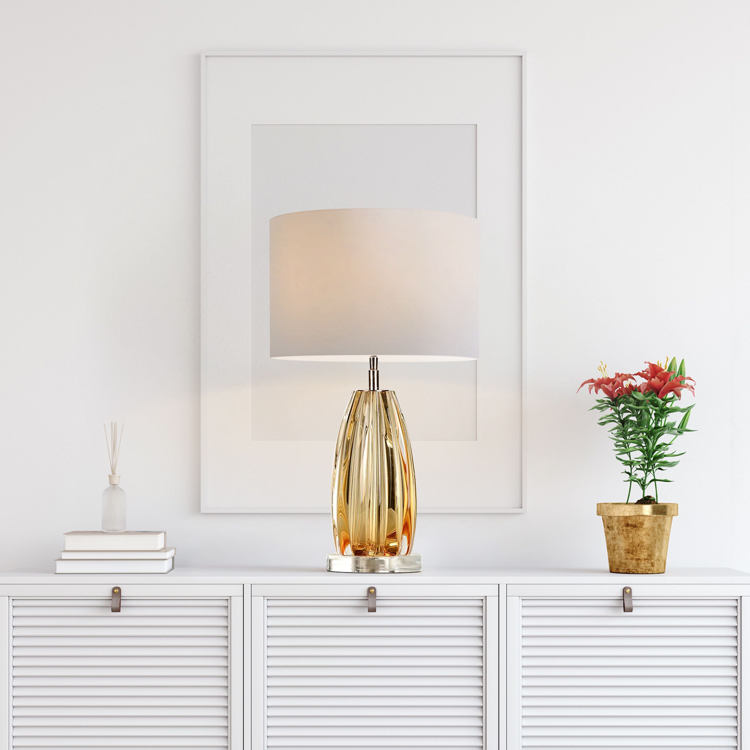 Gilded Nola Cognac stolní lampa křišťálová