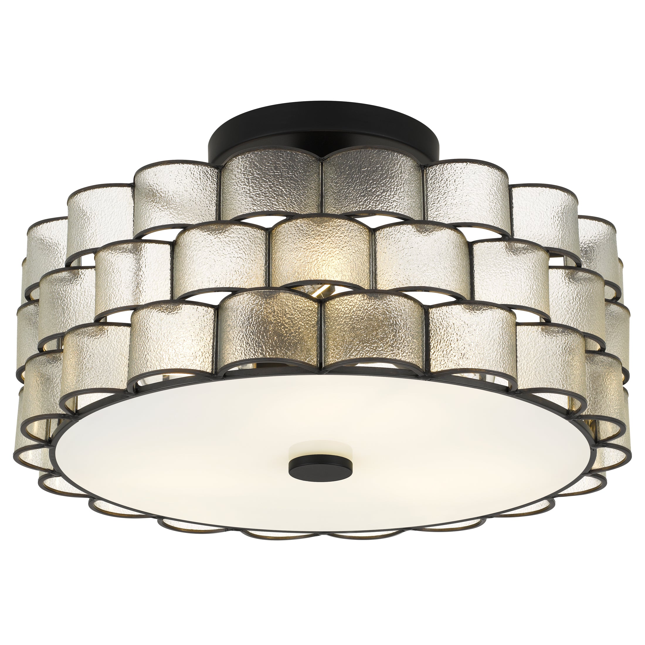 Quoizel Rory Semi-Flush Mount stropní svítídlo černé sklo